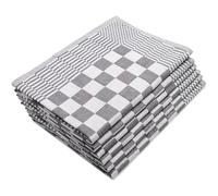 ZOLLNER 6 paños de Cocina a Cuadros, 65x65 cm, Gris, 100% algodón
