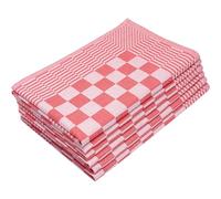 ZOLLNER 6 paños de Cocina a Cuadros, 65x65 cm, Rojo, 100% algodón