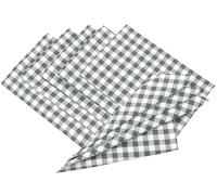 ZOLLNER 6 servilletas de Tela a Cuadros Grises y Blancos, 45x45 cm, algodón