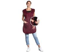 ZOLLNER Delantal cruzado - protección duradera para la ropa- burdeos - talla única - tejido mixto - con prácticos botones a presión y bolsillo lateral - lavable - con certificación Oeko-Tex®