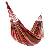 ZOLLNER Hamaca 210 x 150 cm - para una Persona - de Tejido Mixto - con práctica Bolsa de Transporte - Bonito diseño a Rayas - Alta Resistencia - en Color Rojo