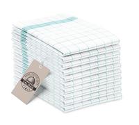 ZOLLNER Juego de 10 paños de Cocina de algodón de 50x70 cm - Muy absorbentes y duraderos - Lavables hasta 95 °C - a Cuadros Verdes y Blancos - Calidad gastronómica - Oeko Tex®