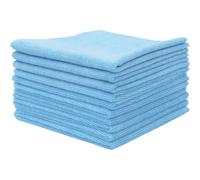 ZOLLNER Juego de 10 paños de Microfibra para un Brillo sin Rayas - paños de Limpieza sin Pelusa y Muy absorbentes - Lavables hasta 60 °C - 40x40 cm en Color azúl- Calidad de Hotel