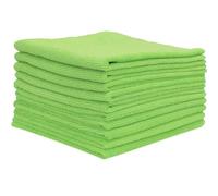 ZOLLNER Juego de 10 paños de Microfibra para un Brillo sin Rayas - paños de Limpieza sin Pelusa y Muy absorbentes - Lavables hasta 60 °C - 40 x 40 cm en Color Verde - Calidad de Hotel