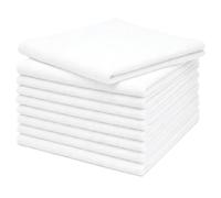 ZOLLNER Juego de 10 paños de Microfibra para un Brillo sin Rayas - paños de Limpieza sin Pelusa y Muy absorbentes - Lavables hasta 60 °C - 40 x 40 cm en Color Blanco - Calidad de Hotel