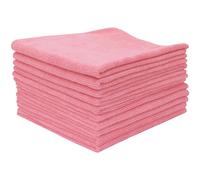 ZOLLNER Juego de 10 paños de Microfibra para un Brillo sin Rayas - paños de Limpieza sin Pelusa y Muy absorbentes - Lavables hasta 60 °C - 40x40 cm en Color Rosa- Calidad de Hotel