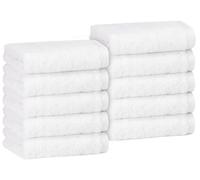 ZOLLNER Juego de 10 Toallas de baño Premium de 30x30 cm: Extremadamente absorbentes y Suaves en Color Blanco, Lavables hasta 95 °C, de algodón, certificación Oeko Tex®
