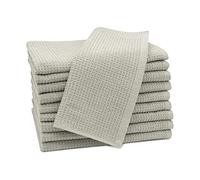 ZOLLNER Juego de 10 Toallas para Invitados de 30x50 cm: Toallas duraderas en Color Gris, con práctico Colgador, diseño Atemporal de Nido de Abeja, Lavables hasta 95 °C, algodón, Calidad de Hotel