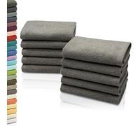 ZOLLNER 10 Toallas para la Cara, 30x30 cm algodón, Gris Topo