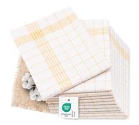 ZOLLNER Juego de 12 paños de Cocina, Lino y algodón, 60x80 cm, Amarillo