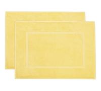ZOLLNER Juego de 2 alfombras de baño de 50 x 70 cm - Alfombras de baño - Muy absorbentes - Lavables a 60 °C - Apto para calefacción por Suelo Radiante - En Color Amarillo - Calidad de Hotel