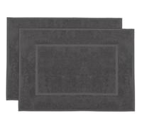 ZOLLNER Juego de 2 alfombras de baño de 50 x 70 cm - Alfombras de baño - Muy absorbentes - Lavables a 60 °C - Apto para calefacción por Suelo Radiante - En Color Grafito - Calidad de Hotel