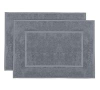 ZOLLNER Juego de 2 alfombras de baño de 50 x 70 cm - Alfombras de baño - Muy absorbentes - Lavables a 60 °C - Apto para calefacción por Suelo Radiante - En Color Gris - Calidad de Hotel
