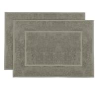 ZOLLNER Juego de 2 alfombras de baño de 50 x 70 cm - Alfombras de baño - Muy absorbentes - Lavables a 60 °C - Apto para calefacción por Suelo Radiante - En Color Taupe - Calidad de Hotel