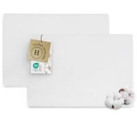 ZOLLNER Juego de 2 alfombras de baño de 50 x 70 cm - Algodón - Tejido de Rizo Blanco - Calidad hotelera - Certificado Oeko Tex®