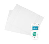 ZOLLNER Juego de 2 alfombras de baño de 50x70 cm - Alfombras de baño de algodón Muy absorbentes y mullidas - Lavables a 60 °C - En Color Blanco - Calidad de Hotel