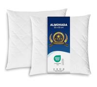 ZOLLNER Juego de 2 Cojines - Fabricados en Europa - Relleno de poliéster - Funda de Tejido Mixto - Lavables a 95 °C - 50 x 50 cm - Calidad hotelera - Certificados Oeko Tex®
