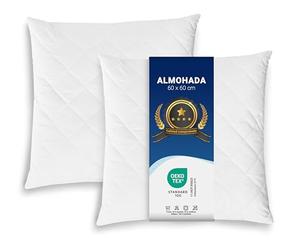 ZOLLNER Juego de 2 Cojines - Fabricados en Europa - Relleno de poliéster - Funda de Tejido Mixto - Lavables a 95 °C - 60 x 60 cm - Calidad hotelera - Certificados Oeko Tex®