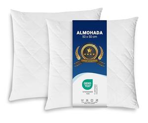 ZOLLNER Juego de 2 Cojines - Fabricados en Europa - Relleno de poliéster - Funda de Tejido Mixto - Lavables a 95 °C - 50 x 50 cm - Calidad hotelera - Certificados Oeko Tex®