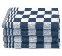 ZOLLNER Juego de 4 paños de Cocina de algodón en 50x50 cm - paños de Cocina Muy absorbentes y Resistentes - Lavables hasta 60°C - en Azul a Cuadros - Calidad hostelería - Certificado Oeko Tex