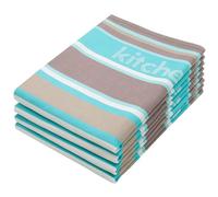 ZOLLNER Juego de 4 paños de Cocina de algodón en 50x70 cm - paños de Cocina Muy absorbentes y duraderos - Lavables hasta 60°C - a Rayas en Color Menta - Calidad hostelería - Certificado Oeko Tex®