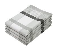 ZOLLNER Juego de 4 paños de Cocina de algodón en 50x70 cm - paños de Cocina Muy absorbentes y robustos - Lavables hasta 60°C - en Gris a Cuadros - Calidad hostelería - Certificado Oeko Tex®