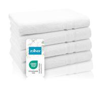 ZOLLNER Juego de 4 Toallas de Ducha de algodón Blancas, 70x140 cm