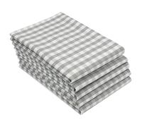 ZOLLNER Juego de 5 paños de Cocina de algodón de 50 x 70 cm - Muy absorbentes y a Cuadros Grises y Blancos - Lavables a 60 °C - Calidad gastronómica, con certificación Oeko Tex®