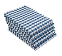 ZOLLNER Juego de 5 paños de Cocina de algodón de 50 x 70 cm - Muy absorbentes y Azul-Blanco-Chequered - Lavables a 60 °C - Calidad gastronómica, con certificación Oeko Tex®