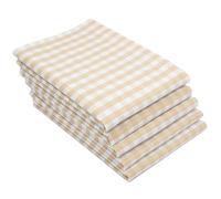 ZOLLNER Juego de 5 paños de Cocina de algodón de 50 x 70 cm - Muy absorbentes y Beige-Blanco-Chequered - Lavables a 60 °C - Calidad gastronómica, con certificación Oeko Tex®