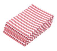 ZOLLNER Juego de 5 paños de Cocina de algodón en 50x70 cm - paños de Cocina Muy absorbentes y duraderos - Lavables hasta 60°C - en Rayas Rojas - Calidad hostelería - Certificado Oeko Tex®