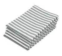 ZOLLNER Juego de 5 paños de Cocina de algodón en 50x70 cm - paños de Cocina Muy absorbentes y duraderos - Lavables hasta 60°C - en Rayas Verdes Oscuro - Calidad hostelería - Certificado Oeko Tex®
