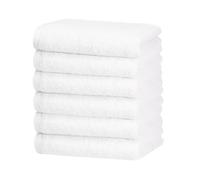 ZOLLNER Juego de 6 Toallas de baño Premium de 50x70 cm: Extremadamente absorbentes y Suaves en Color Blanco, Lavables hasta 95 °C, de algodón, certificación Oeko Tex®