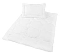 ZOLLNER Juego de edredón y Almohada, 100x135 y 40x60 cm, Blanco, Lavable