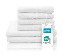 ZOLLNER Juego de Toallas Blancas, 4 Toallas de Lavabo y 2 Toallas de Ducha