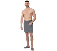 ZOLLNER Kilt de Sauna para Hombre en piqué de algodón, con Cintura elástica y Cierre de botón, Bolsillo con Cremallera, Lavable hasta 60 °C, Certificado Oeko Tex®