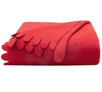 ZOLLNER Manta de Polar en 130x170 cm - Manta de Forro Polar acogedora y Duradera - Lavable hasta 60°C - Bonitos Bordes ondulados - antiestática - poliéster - en Rojo - Certificado Oeko Tex®