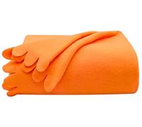 ZOLLNER Manta de Polar en 130x170 cm - Manta de vellón acogedora y Duradera - Lavable hasta 60°C - Bonitos Bordes ondulados - antiestática - poliéster - en Naranja - Certificado Oeko Tex®