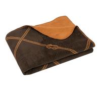 ZOLLNER Manta Grande para Cama y sofá 150x200 cm, 60% algodón, marrón Naranja