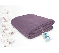 ZOLLNER Manta Grande para Cama y sofá, 150x200 cm, 60% algodón, Morado