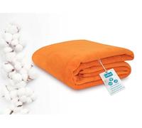 ZOLLNER Manta Grande para Cama y sofá, 150x200 cm, 60% algodón, Naranja