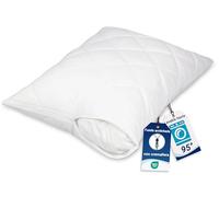 ZOLLNER Protector de Almohada Acolchado en 50x70 cm - Funda Protectora Transpirable con Cremallera - Mezcla de algodón - Lavable hasta 95°C - Calidad hotelera - Certificado Oeko Tex®