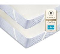 ZOLLNER Set de 2 Protector de colchón - Cubrecolchón con prácticos elásticos en Las Esquinas - Apto para Personas alérgicas - Algodón - Lavable a 95 °C - 80x200 cm - Calidad hotelera
