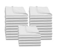 ZOLLNER Set de 25 Servilletas de Tela 100% Algodón, 50x50 cm, Blanco.