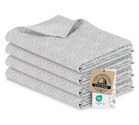 ZOLLNER - Set de 4 - Paños de Cocina - Gris Claro - 50x70 cm - 100% algodón | lavable a 60 °C - STANDARD 100 by OEKO-TEX - CALIDAD HOTELERA