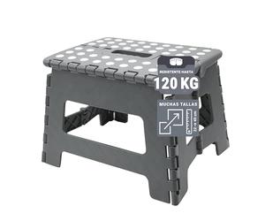 ZOLLNER Taburete Plegable Multiusos portátil, 22 cm Altura, hasta 120 kg, Gris