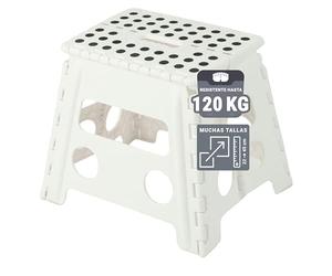 ZOLLNER Taburete Plegable Multiusos portátil, 30 cm Altura, hasta 120 kg, Blanco