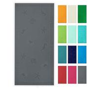 ZOLLNER Toalla de Playa Grande, 100x200 cm, 100% algodón, Gris