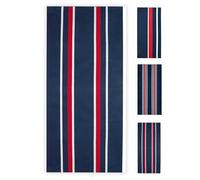 ZOLLNER Toalla de Playa Grande, 100x200 cm, Rizo de algodón, azúl con Rayas