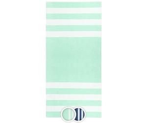 ZOLLNER Toalla de Playa - Toalla de baño Resistente y Muy Absorbente en 100x200 cm - Lavable hasta 60°C - algodón - con Estampado de Rayas Deportivas en Color Menta - Certificado Oeko Tex®